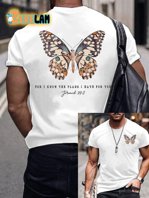 Men’s Casual Jeremiah 29 11, For I Know the Plans I Have For You Print Short Sleeve T-Shirt