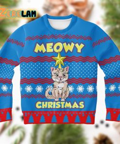Meowy Christmas Cat Ugly Sweater