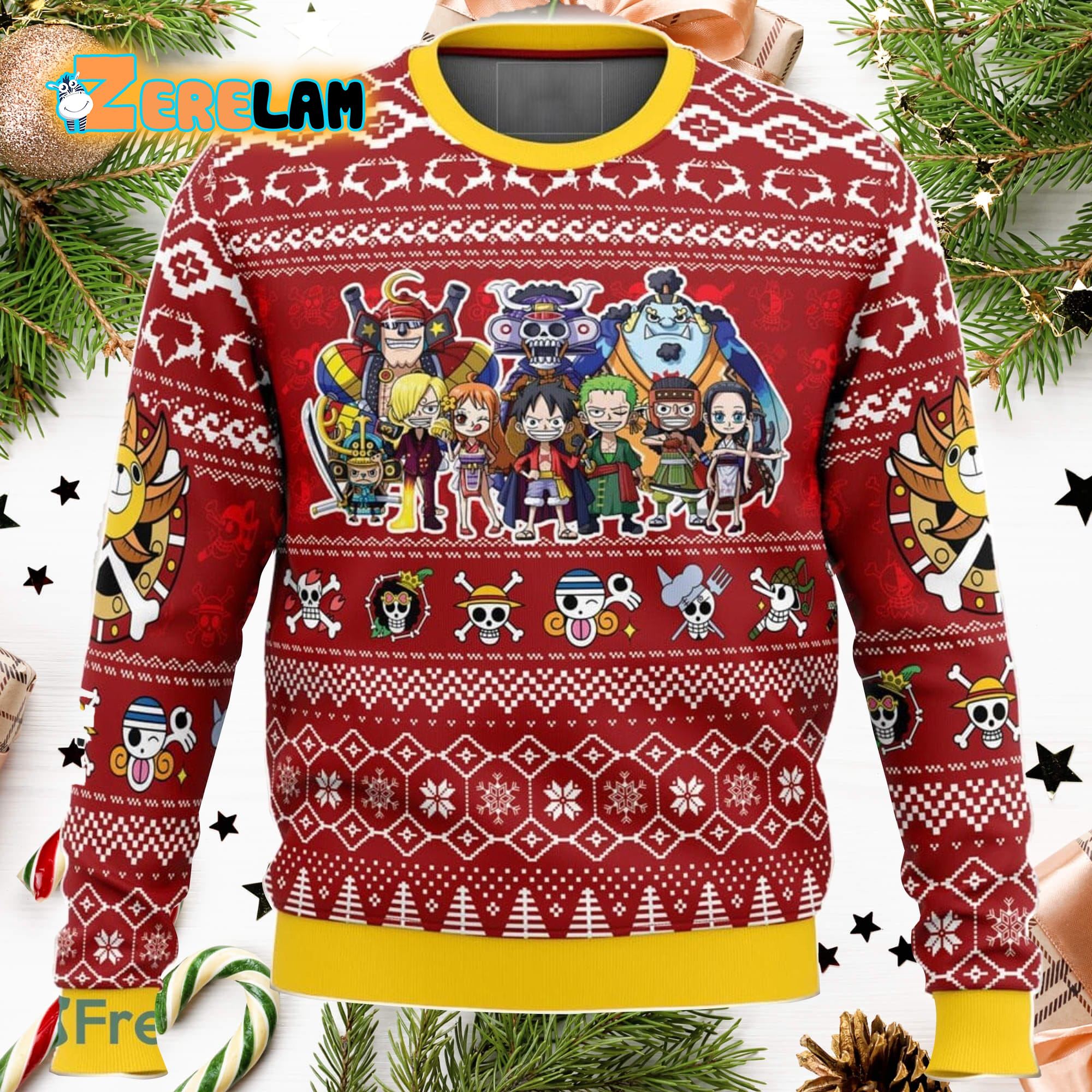 One Piece Movies Merry Mugiwara Pirates One Piece Merry Christmas Ugly  Sweater