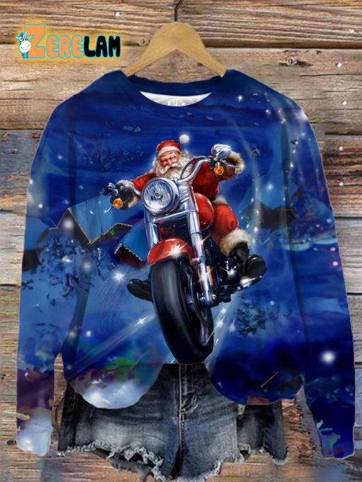 Motorcycle Santa Sweatshirt