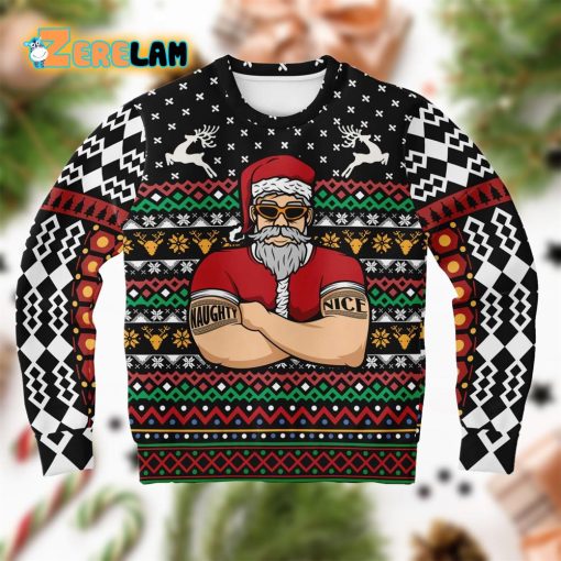 Naughty Santa Bouncer Ugly Sweater