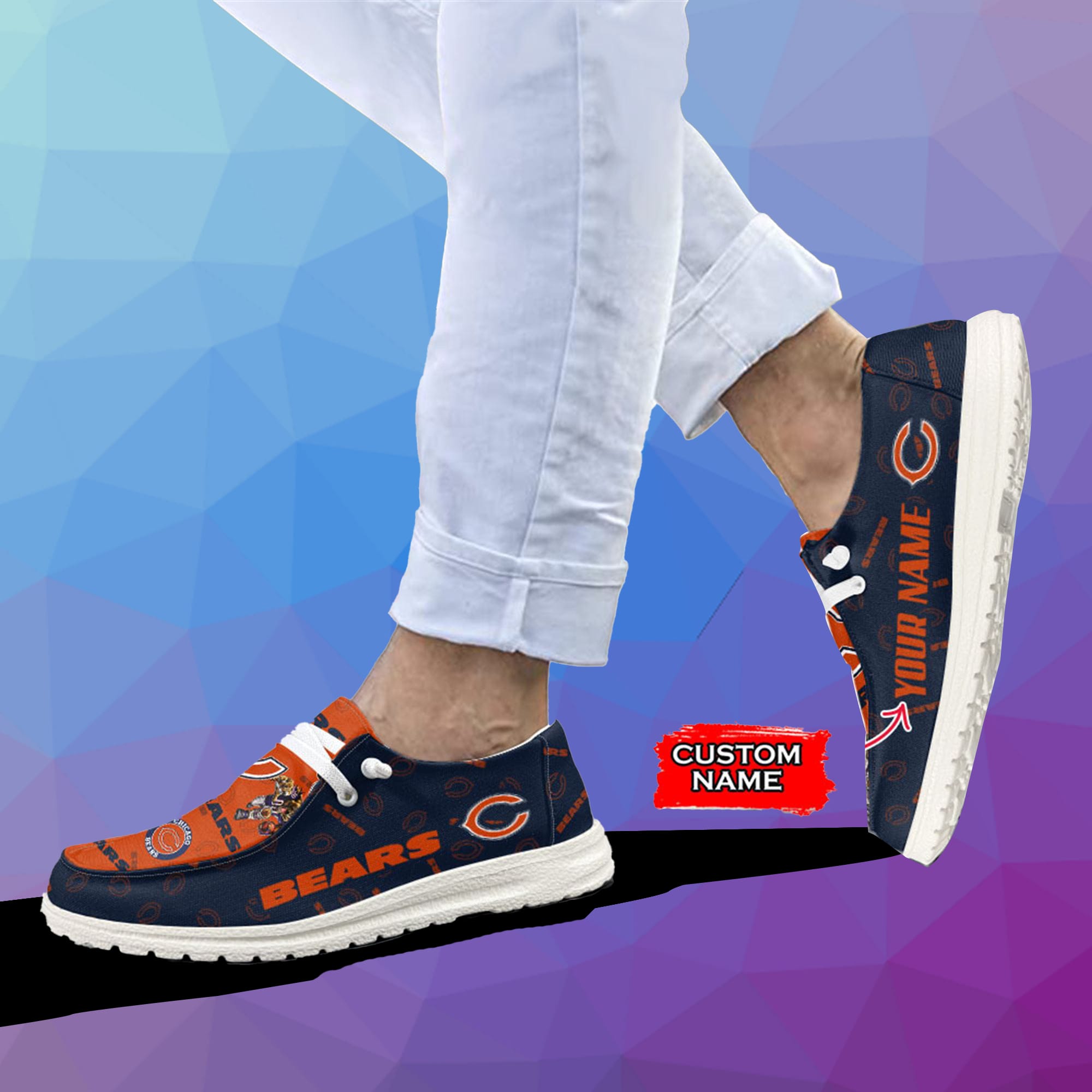 NEW NFL Chicago Bears - Hey Dude Shoes Custom Name POD Design -  Beetrendstore Store