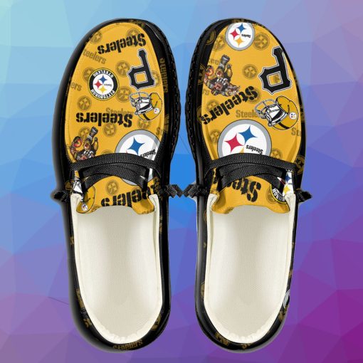 Nfl Pittsburgh Steelers Custom Name Hey Dude Shoes