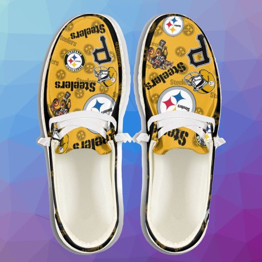 Nfl Pittsburgh Steelers Custom Name Hey Dude Shoes