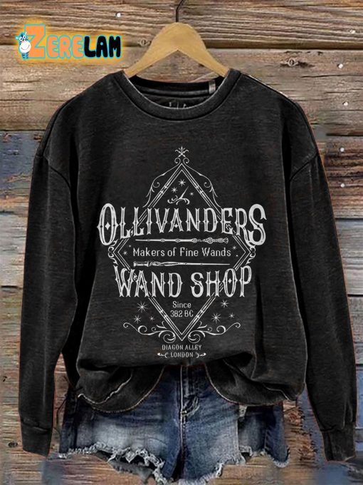 Olivanders Wand Shop Casual Print Sweatshirt