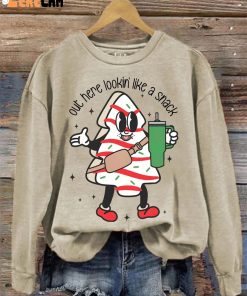 Out Here Lookin Like A Snack Christmas Tree Cake Casual Print Sweatshirt 2