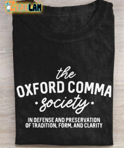 The Oxford Comma Society Teacher Creative Design T-shirt