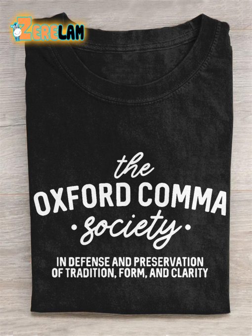 The Oxford Comma Society Teacher Creative Design T-shirt