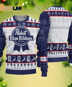 Pabst Blue Beer Christmas Ugly Sweater