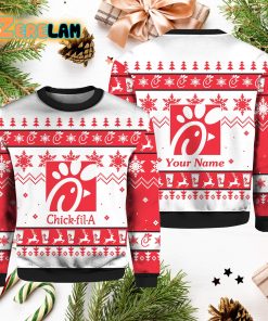 Personalized Name Chick fil A Christmas Ugly Sweater