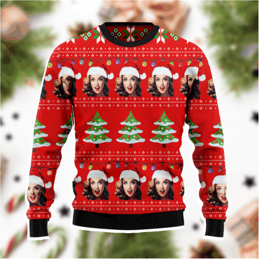 Photo Inserted Family Members Friends Face Christmas Ugly Sweater