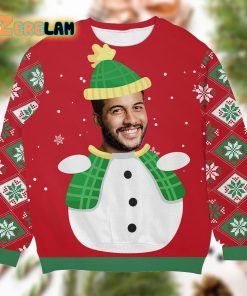 Photo Inserted Funny Face Character Christmas Ugly Sweater