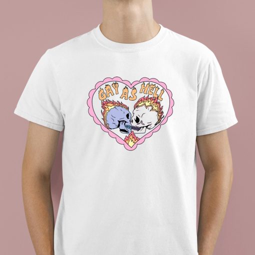 Pink Gay As Hell Skulls Shirt