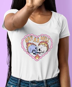 Pink Gay As Hell Skulls Shirt 6 1