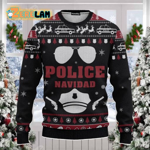 Police Navidad Ugly Sweater Best Gift For Christmas