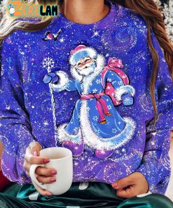 Purple Snow Santa Sweatshirt