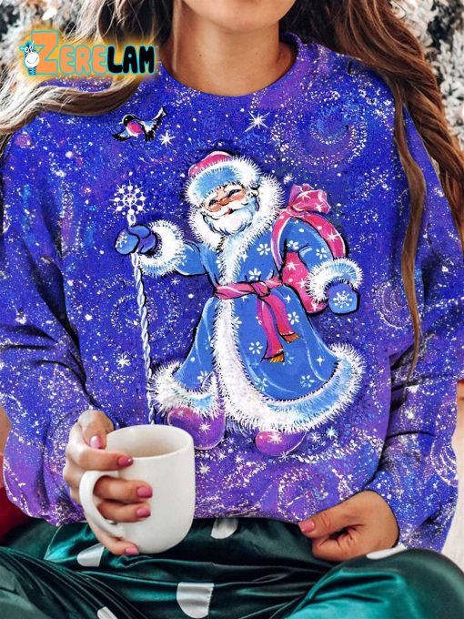 Purple Snow Santa Sweatshirt