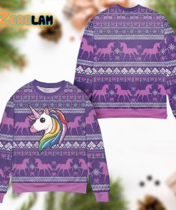 Purple Unicorn Rainbow Ulgy Sweater