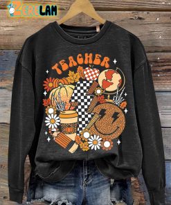 Retro Fall Vibes Teacher Casual Sweatshirt