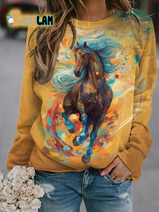 Running In The Wind Horse Sweatshirt