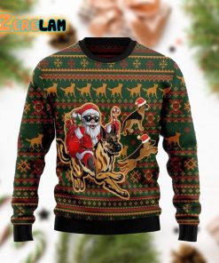 Santa And Dog Ugly Christmas Sweater For Men Women