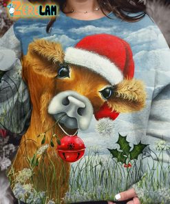 Santa Hat Cow Sweatshirt