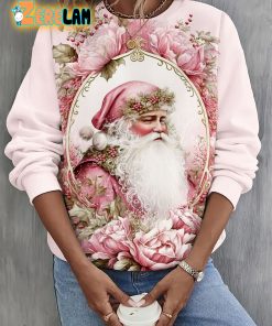 Santa Pink Casual Sweatshirt