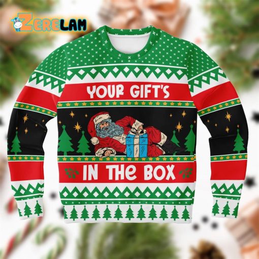 Santa Your Gift’s In The Box Ugly Sweater