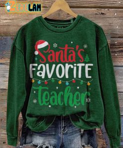 Santa’s Favorite Teacher Christmas Sweatshirt