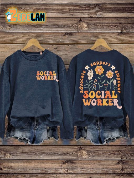 Advocate Support Empower Social Worker Sweatshirt