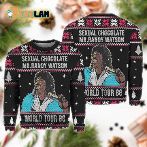 Sexual Chocolate Mr Randy Watson World Tour 88 Christmas Ugly Sweater