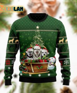 Siberian Husky Group Xmas Tree Ugly Sweater For Men And Women