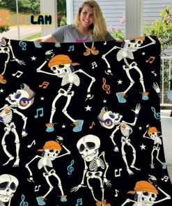 Skeleton Dancing Halloween Blanket