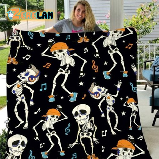 Skeleton Dancing Halloween Blanket