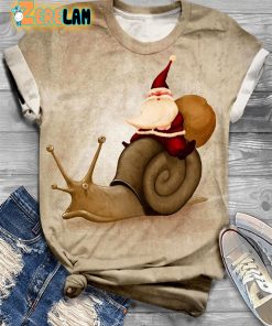 Snails Santa Crew Neck T-shirt