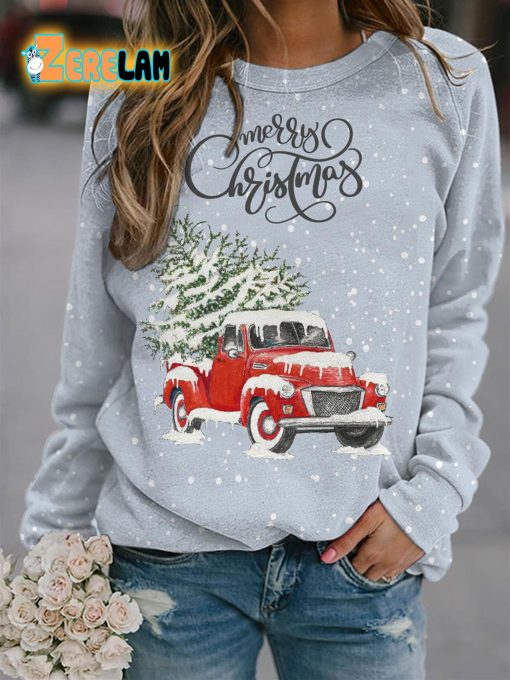 Snow Christmas Truck Sweatshirt