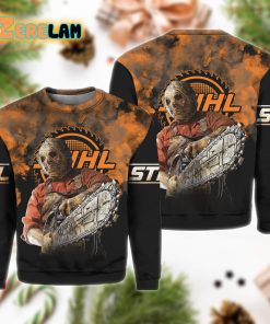 Stihl Horror Leatherface Chainsaw Halloween Ugly Sweater