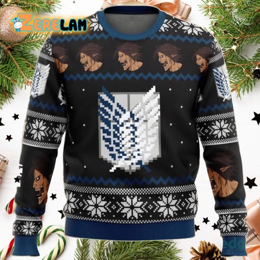 Survery Corps Attack On Titan Christmas Ugly Sweater