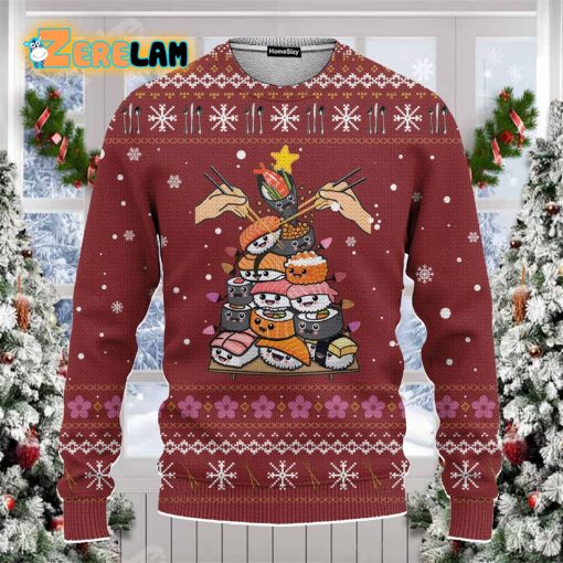 Sushi Ugly Sweater Best Gift For Christmas