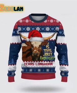Texas Longhorn Jolly Merry Christmas Ugly Sweater