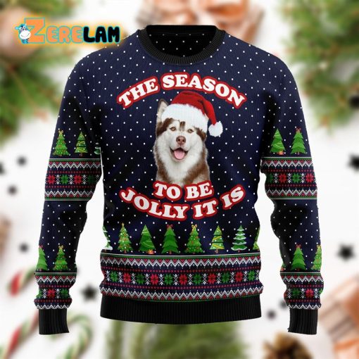 The Season To Be Jolly Siberian Husky Ugly Sweater