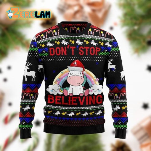 Unicorn Don’t Stop Believing Ugly Sweater