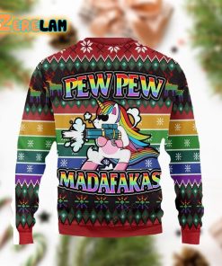 Unicorn Lgbt Pew Pew Ugly Christmas Sweater