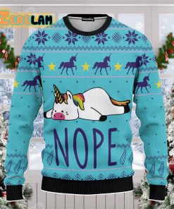 Unicorn Nope Ugly Christmas Sweater For Men And Women