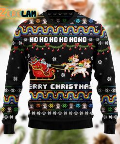 Unicorn With Santa Merry Christmas Ugly Sweater