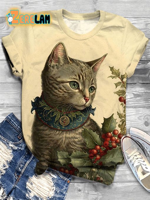 Vitange Cat Christmas T-Shirt