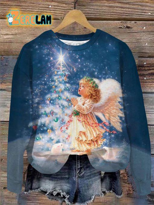 Winter Angel Prayer Christmas Sweatshirt