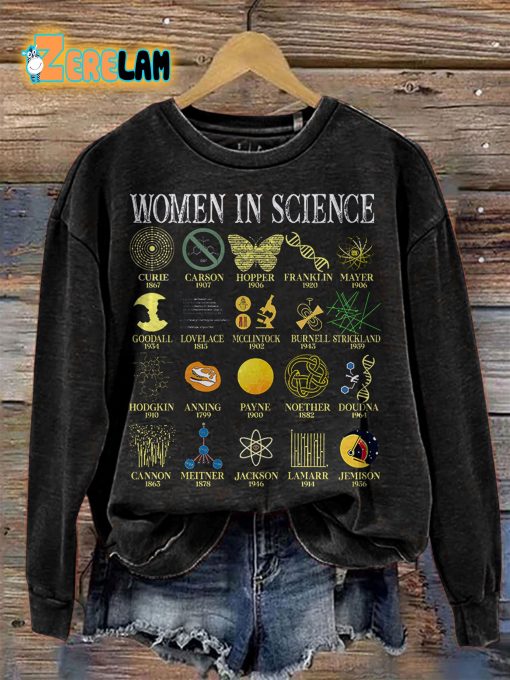 Women In Science Casual Print Sweatshirt