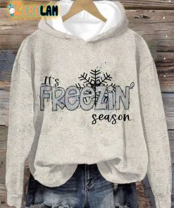 Women’S Casual Freezin Season Printed Casual Hooded Sweatshirt