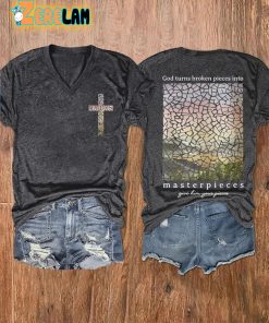 WomenS God Turns Broken Pieces Into Masterpieces Printed Casual T Shirt 1